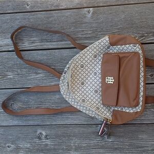 Tommy Hilfiger Brown and Cream Backpack